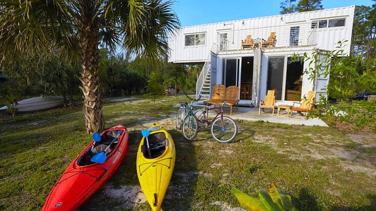 Up-cycled containers for luxury weekend escape Florida