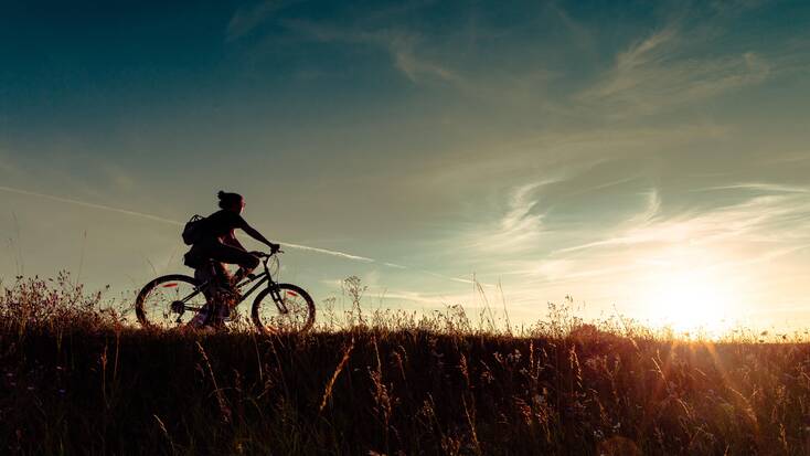 A woman on a cycle vacation