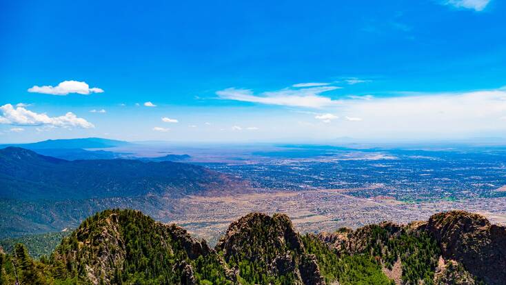 A view of Albuquerque from the Cibola National Forest