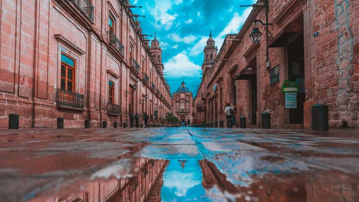 An empty street in Mexico