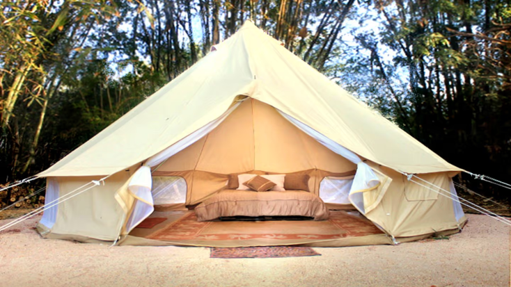 Luxury Camping Tent Surrounded by Vibrant Forest in La Ribera, Mexico, best off-season places to visit all year