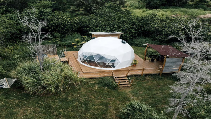 Luxury Outdoor Dome with Outdoor Bathtub, Ideal for a Big Island Camping Experience in Hawaii, best off-season places to visit all year