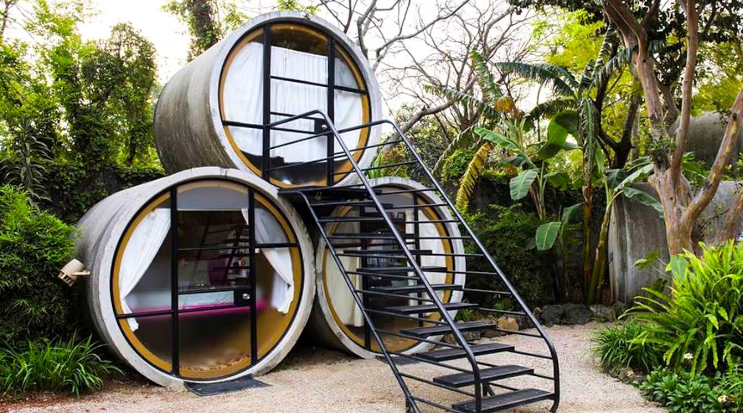 Unique Pipe Accommodation in Glamping Resort near Mexico City