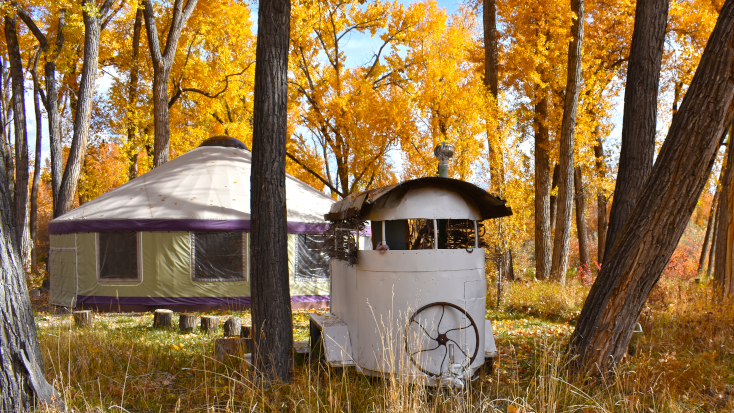 Eco friendly tourism in glamping yurt Colorado