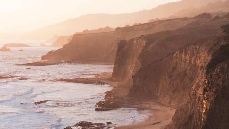 Sunset over the California coast