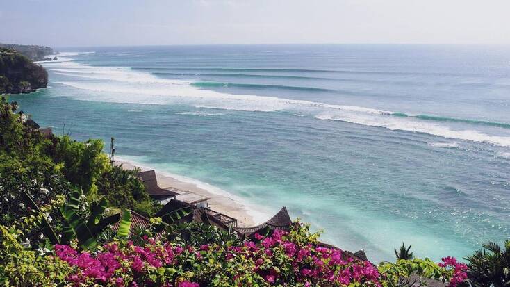 The view of the ocean from one of our beach rentals in Bali, one of the best places to go on vacation