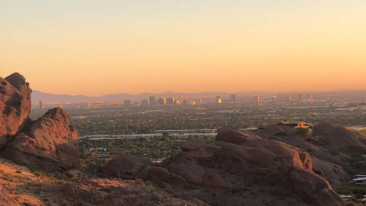 A view of Phoenix at sunset