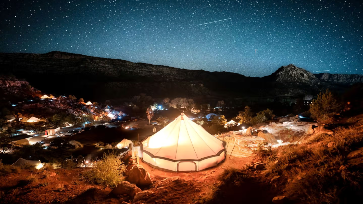 Romantic Getaway Tent on Glamping Site near Canaan Mountain Wilderness Area, Utah, summer glamping