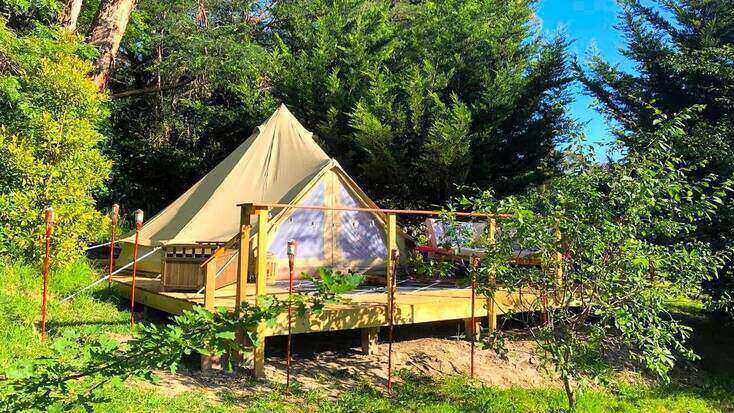 A bell tent in Australia