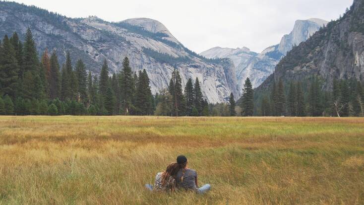 A couple in Yosemite enjoying the great outdoors
