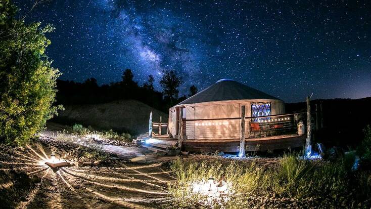 A yurt rental under the stars