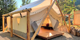 Safari Tent in Oregon owned by Host of the Month, Dustin for Earth Day 2021
