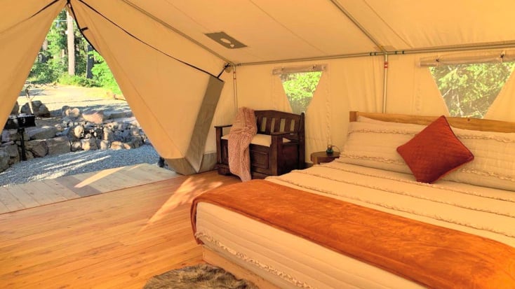 Inside of Safari Tent in Oregon