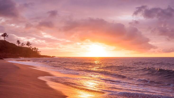 A stunning sunset over Kauai, Hawaii