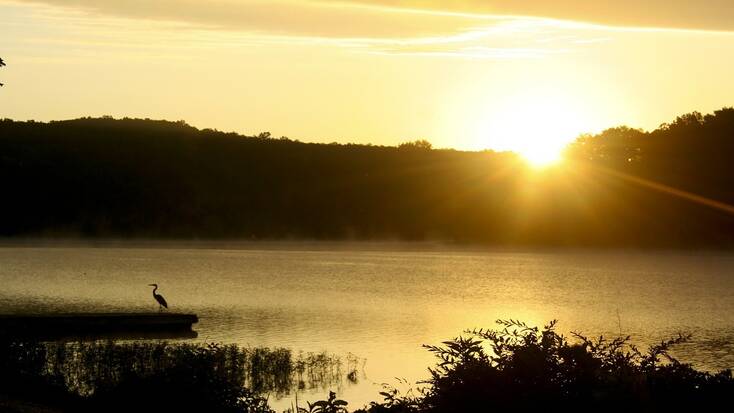 The sun setting over the Lake of the Ozarks