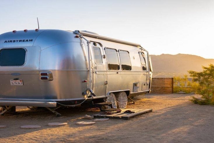 A luxury airstream rental at US campgrounds