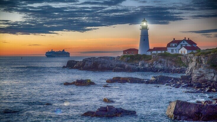 The portland head lighthouse. When you visit Maine beach getaways, check it out!