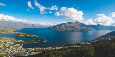 The view of Queenstown from the best New Zealand trails