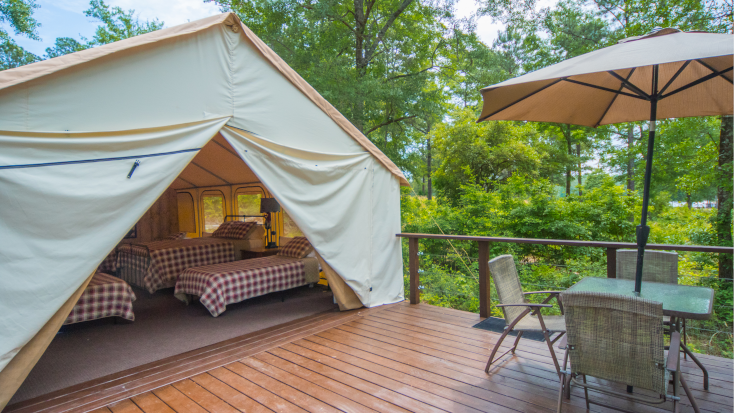 Comfy safari tent in Georgia