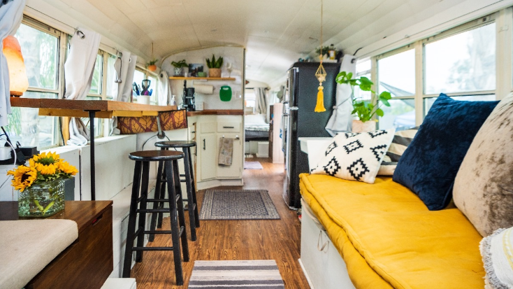 Luxury interior of tiny home at Glamping Hub's Host of the Month for November 2021