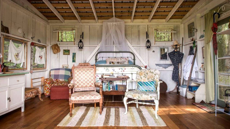 Cozy interior of tiny home in Tennessee