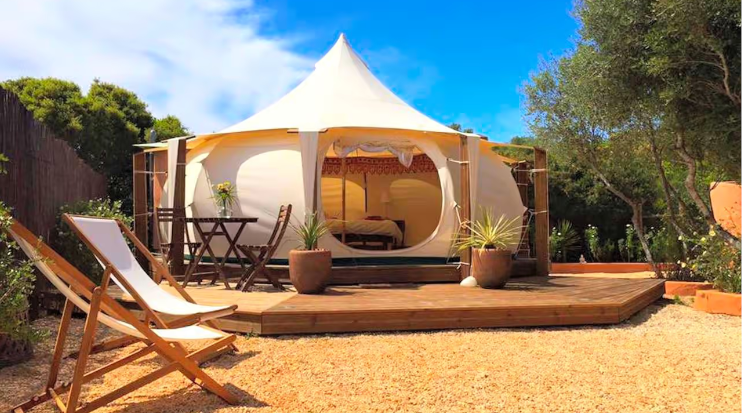 Eco-Friendly Solar-Powered Bell Tents for Two in the Algarve, Portugal