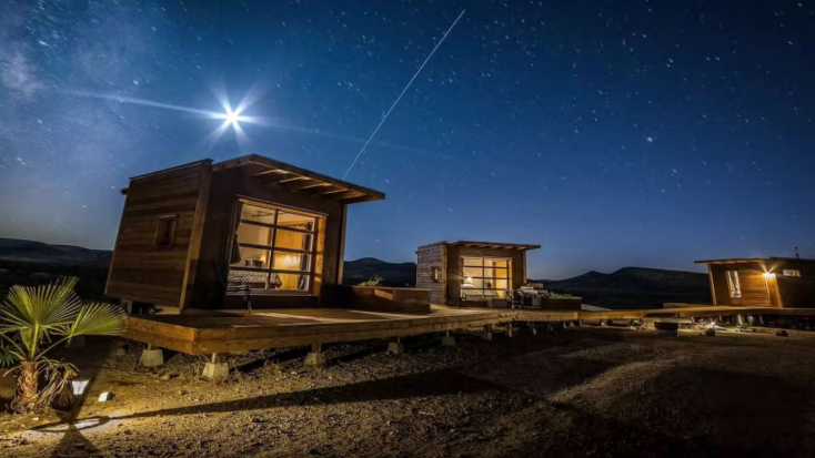 Secluded Glamping Eco-Pod Rental in the Mojave Desert near Ridgecrest, California, alone on valentine's day
