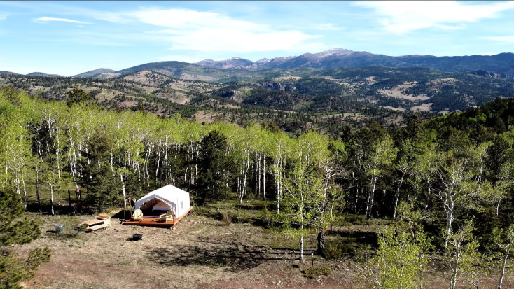 Tent Rental with Mountain Views for Glamping in Colorado, national mutt day