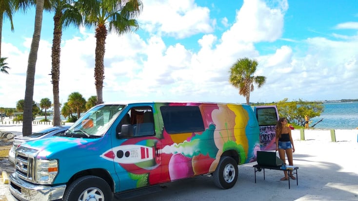 colorful camper van for a fun road trip Miami