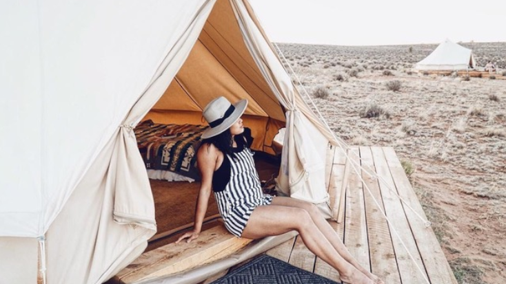 Luxury glamping tent near -frand Canyon, Arizona.