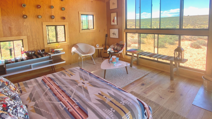 Interior of Tiny Home at Glamping resort in Arizona