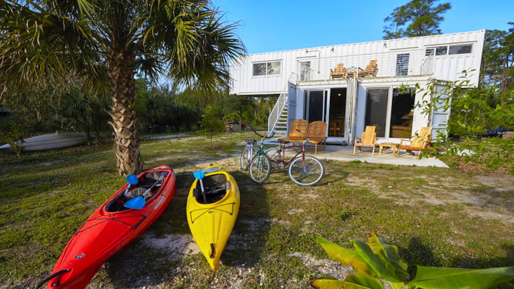 Upcycled Shipping Containers Transformed into a Glamping Home for a Unique Florida Vacation, romantic getaways in february