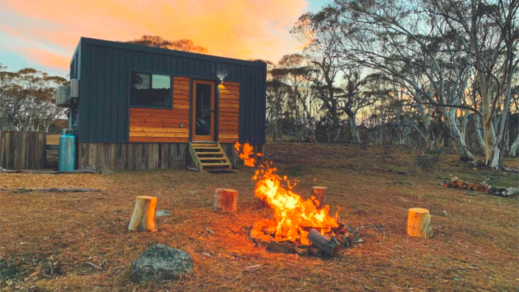 Enjoy romantic evenings in an off-grid tiny home near Jindabyne lake, NSW, Australia. Winner of Glamping Hub's Host of the Month for July 2022