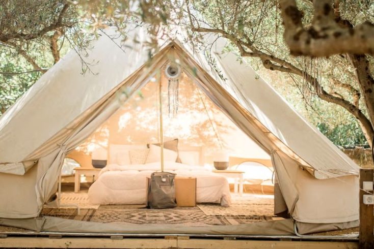 Glamping bell tent in Greece