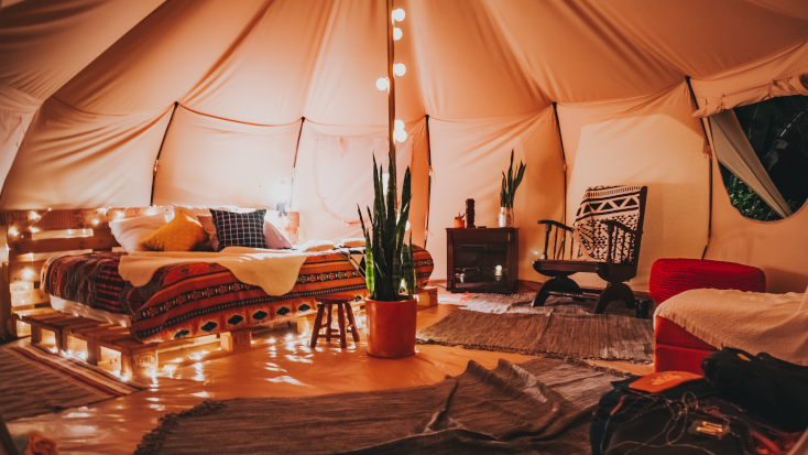 Glamping bell tent 
