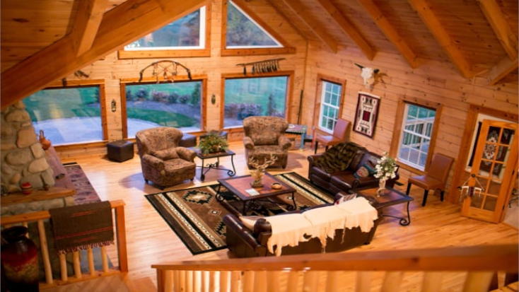 Log cabin on a working ranch in Missouri