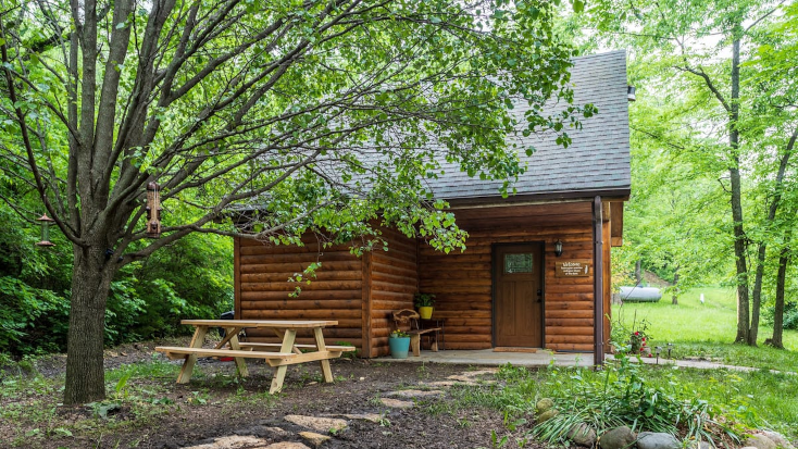 Rustic cabin near Lawrence City Kansas to celebrate National Kansas Day
