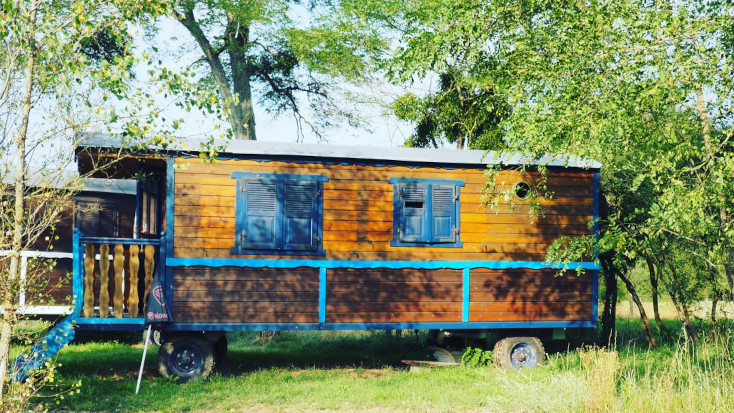 Fun caravan between the trees in France