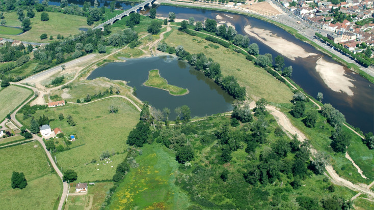 Aerial view of the lake near Lyon