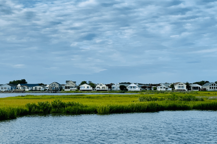 View of Ocean City Maryland cabins and waterfront rentals