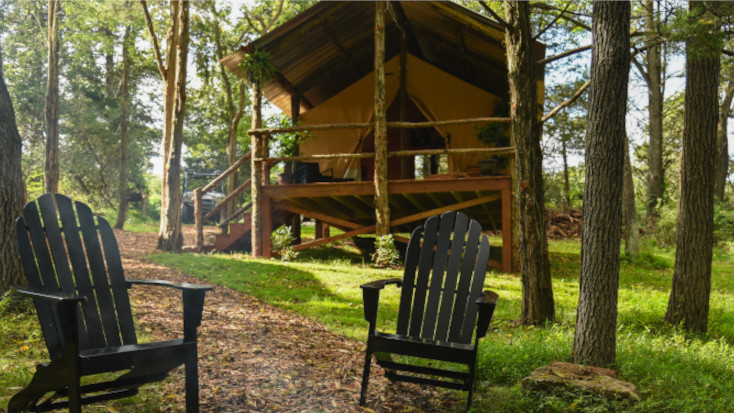 Perfect safari tent in Pennsylvania for a couple's retreat