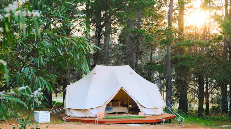 Bell tent for a perfect weekend getaway, WA to celebrate Western Australia Day