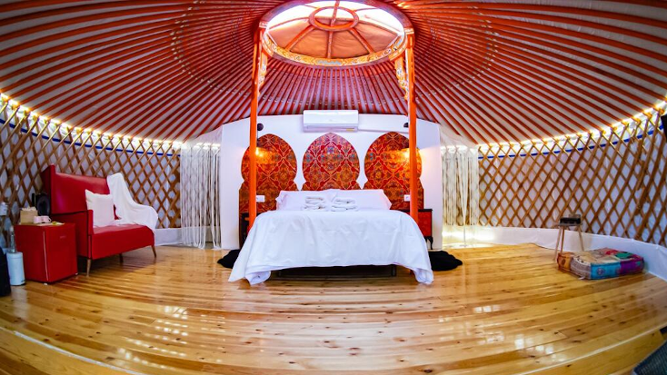 Authentic Mongolian yurt in the Extremadura hills of Spain